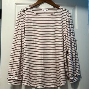 LC Lauren Conrad Smocked Cuff Top